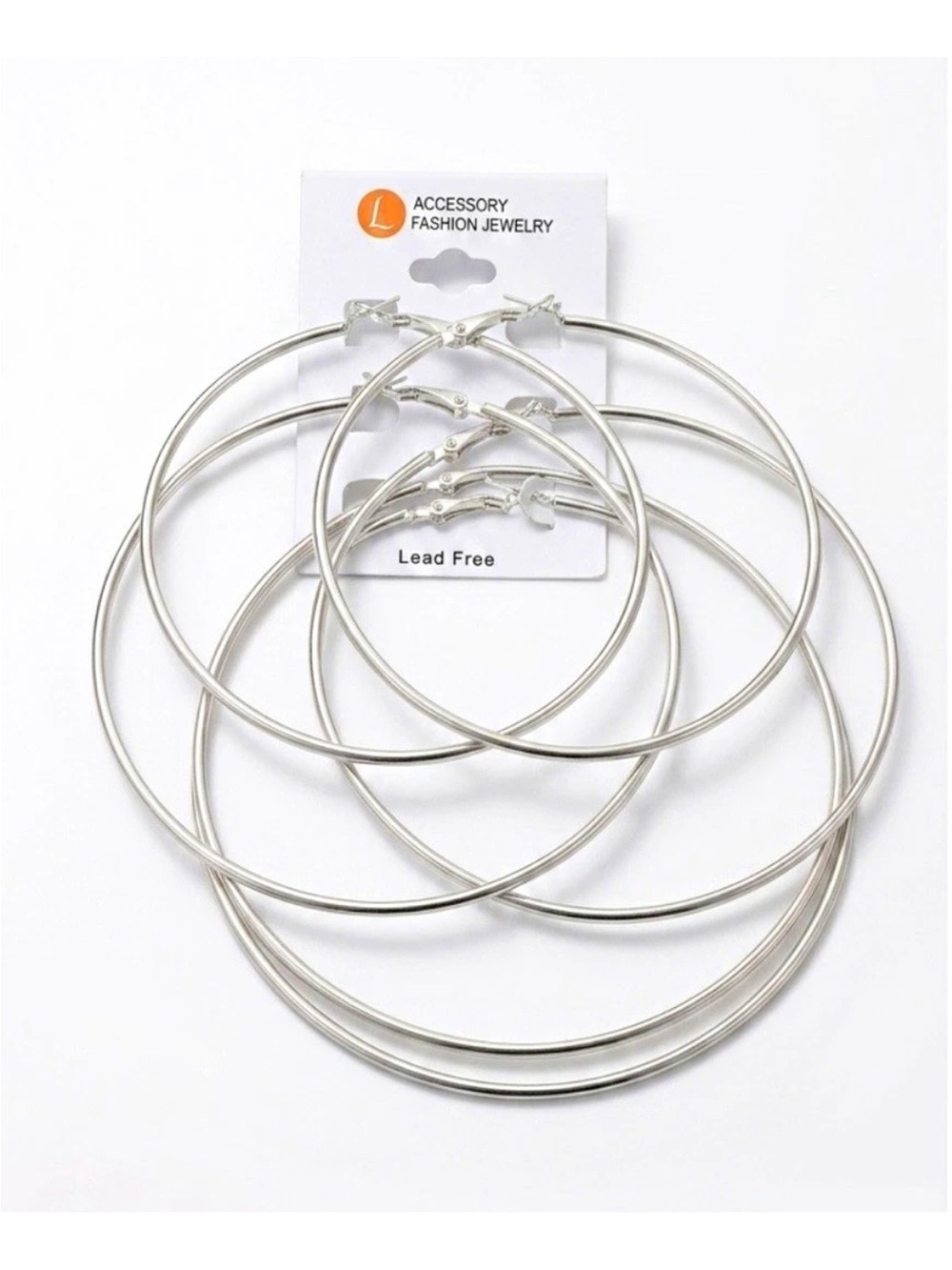 Fashion Jewelry Silver Multi-Size Hoop Earring Trio